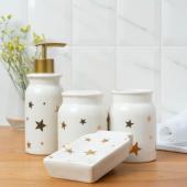 Набор аксессуаров для ванной комнаты «Звёзды», 4 предмета (мыльница, дозатор для мыла 320 мл, 2 стак