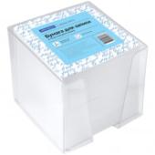 Блок для записей в подставке прозрачной, куб 9х9х9 см, белый (159722/122223) 1/1