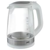 Чайник электрический JVC, JK-KE2005, белый, 2 л, 2200 Вт, скрытый нагревательный элемент, стекло