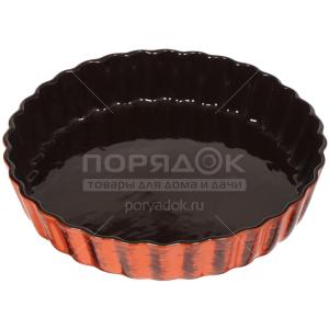 Форма для выпечки керамическая, 28 см, Оранжевая полоска ОРП00009105 круглая Борисовская керамика