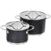 Набор посуды нержавеющая сталь, 4 предмета, кастрюли 2.1, 3.9 л, Daniks, Денвер, GS-01337RBY-4PC