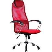 Кресло офисное ВК-8CH (ткань - сетка, хром, цвет - красный)