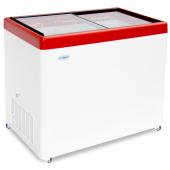 Ларь морозильный СНЕЖ МЛП-600 красный/прямое стекло