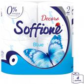 Бумага туалетная Soffione Decoro blue 2-сл голубая 4шт 1/10